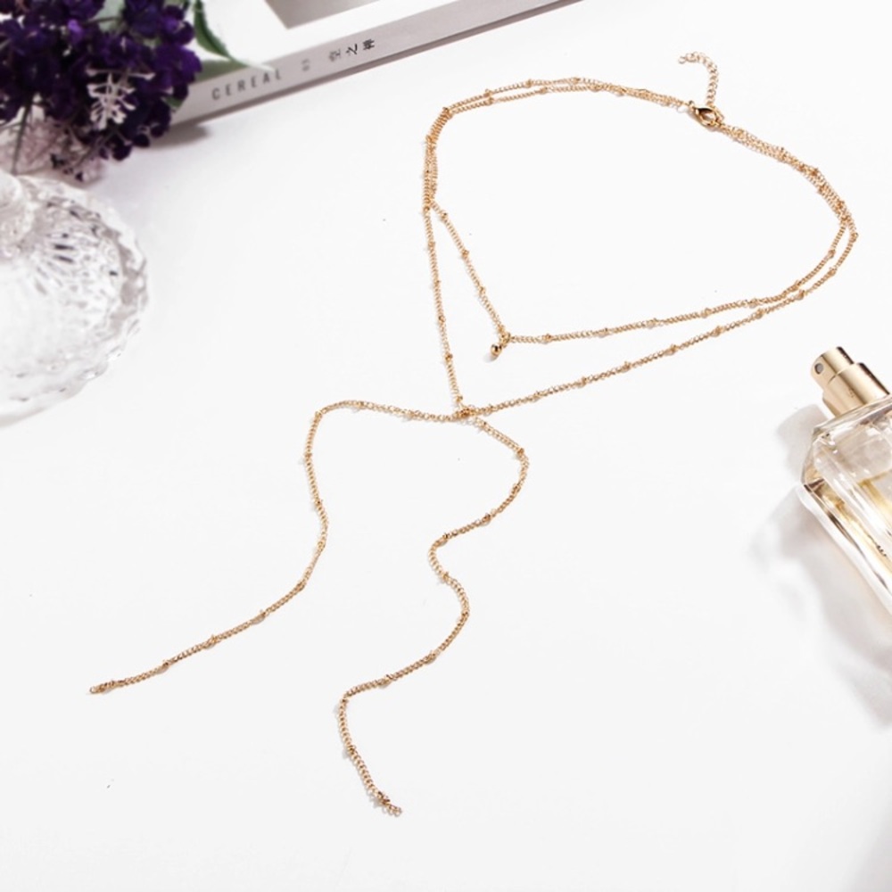 BELLA♡ Y Drop Layered Choker Necklace - Picture 4 of 8